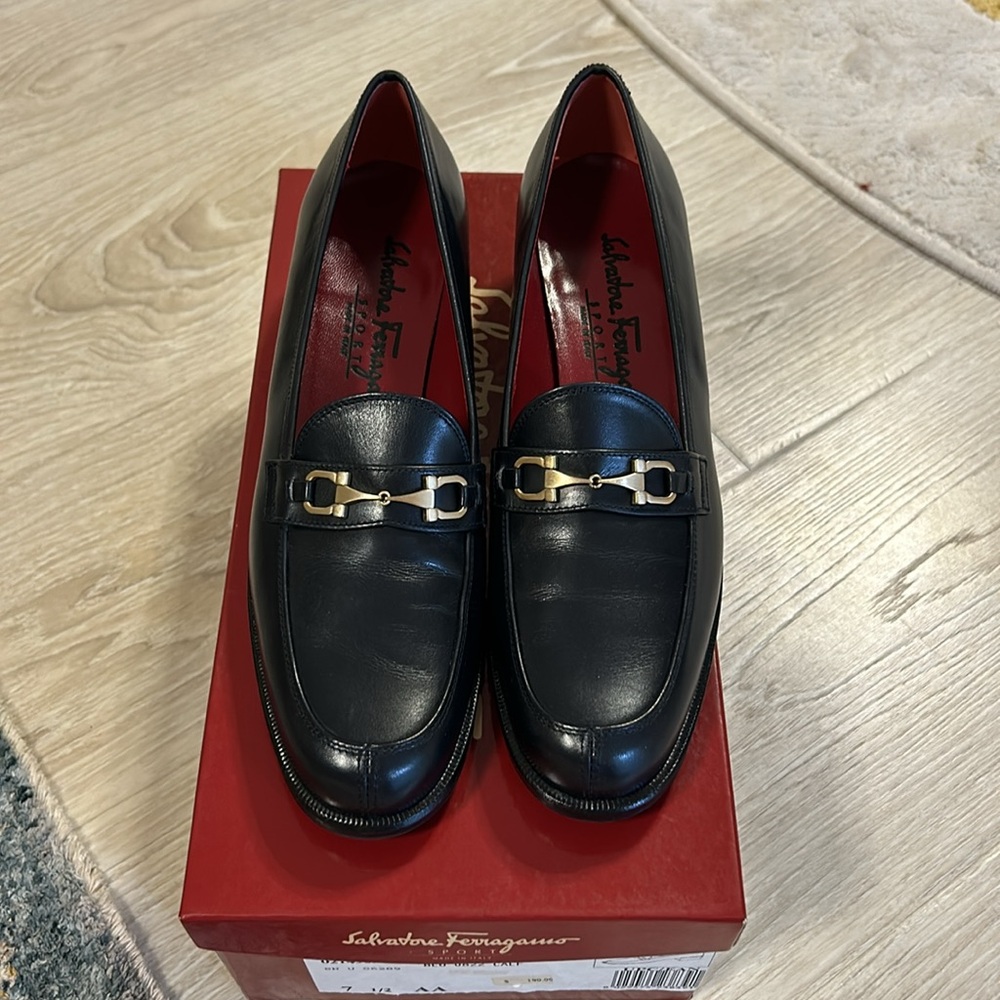 Salvatore Ferragamo Poesy loafers Blue 0822 calf  - 7.5A